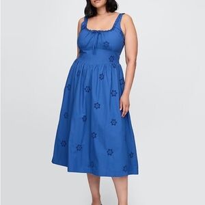 GAP TEXTURED TIE MIDI - Day dress - dazzling blue NWT